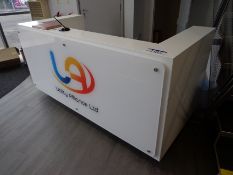 White melamine reception desk 2000mm x 900mm x 100