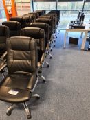 Ten Black leather swivel armchairs (Located at Q2