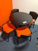 Circular Table with four Orange Fabric Stacking Si