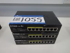 Three D LINK DGS 1008P network switches (This lot