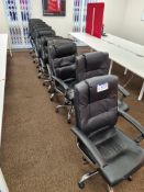 Ten Black Leather Swivel Armchairs (This lot is lo