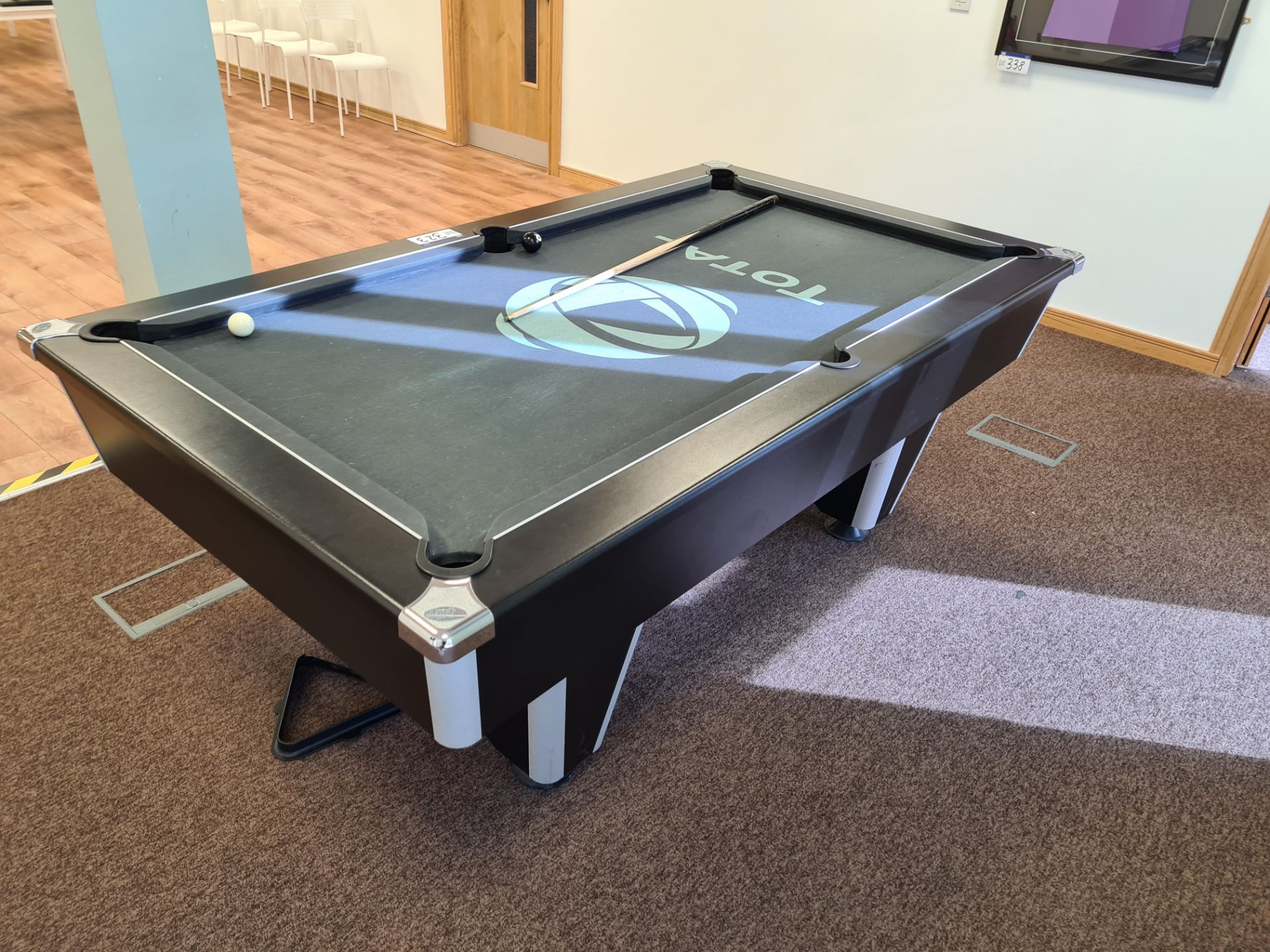 Pool Table with set of cues and set of pool balls - Image 2 of 3