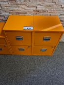 Two Orange Two Drawer Filing Cabinets (This lot is