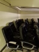 12 Black Leather Swivel Armchairs (This lot is loc