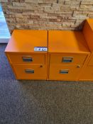 Two Orange Two Drawer Filing Cabinets (This lot is