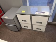 Two Grey/White 2 Drawer Filing Cabinet and Grey 3