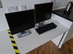 Two Dell Monitors and 2 Keyboards (This lot is loc