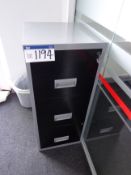 Two 3 drawer metal filing cabinets and 2 drawer fi