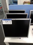 Three HP LP1965 flat screen monitors (This lot is
