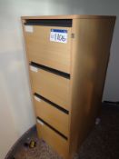 Wooden 4 drawer filing cabinet and 3 drawer pedest
