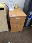 Light Oak Veneered 3 Tier Drawer (This lot is loca