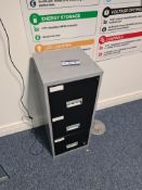 Black/Grey Three Drawer Filing Cabinet (Located at