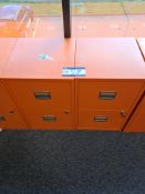 Two Orange 2 Drawer Metal Desk Cabinets (Located a