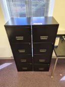 Two Black 4 Drawer Filing Cabinets (This lot is lo