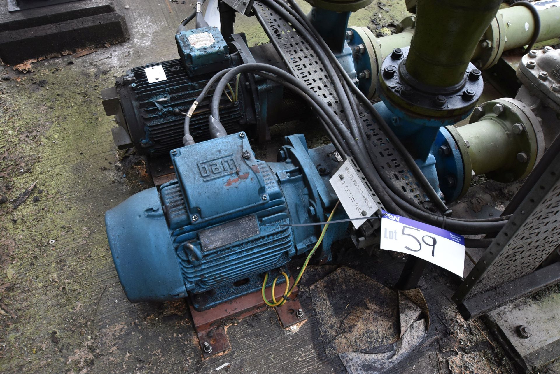 Weir HC150-125-250 Centrifugal Pump, serial no. 32226333.01.001, with 15kW electric motor and two