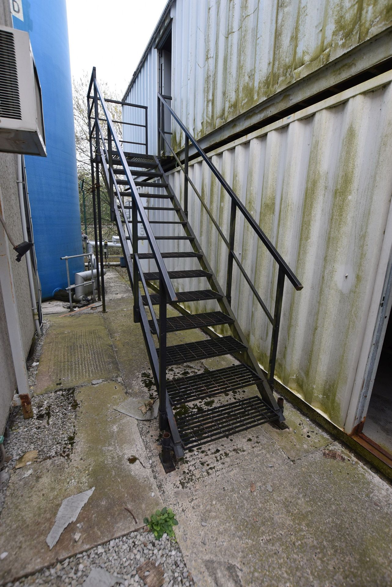 Steel Staircase (to upper storage container), 2.74m high to platform (There will be a removal/