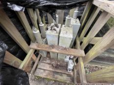 Approx. Nine Capacitors, in timber crate