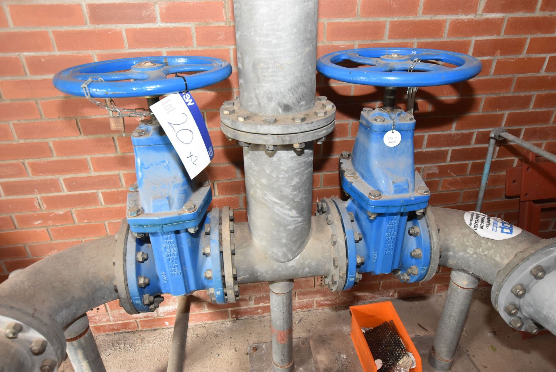 Two approx. 200mm dia. Hand Gate Valves (There will be a removal/ loading charge of £100 + VAT for