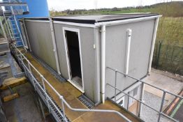 Portable Jackleg Office Building (upper building), 9.5m long x 3m wide (known to require attention),