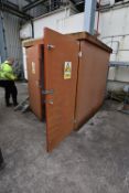 Morgan GRP Shed, approx. 2.2m x 2.m x 2.3m, with eight CO2 cylinders and panel (There will be a