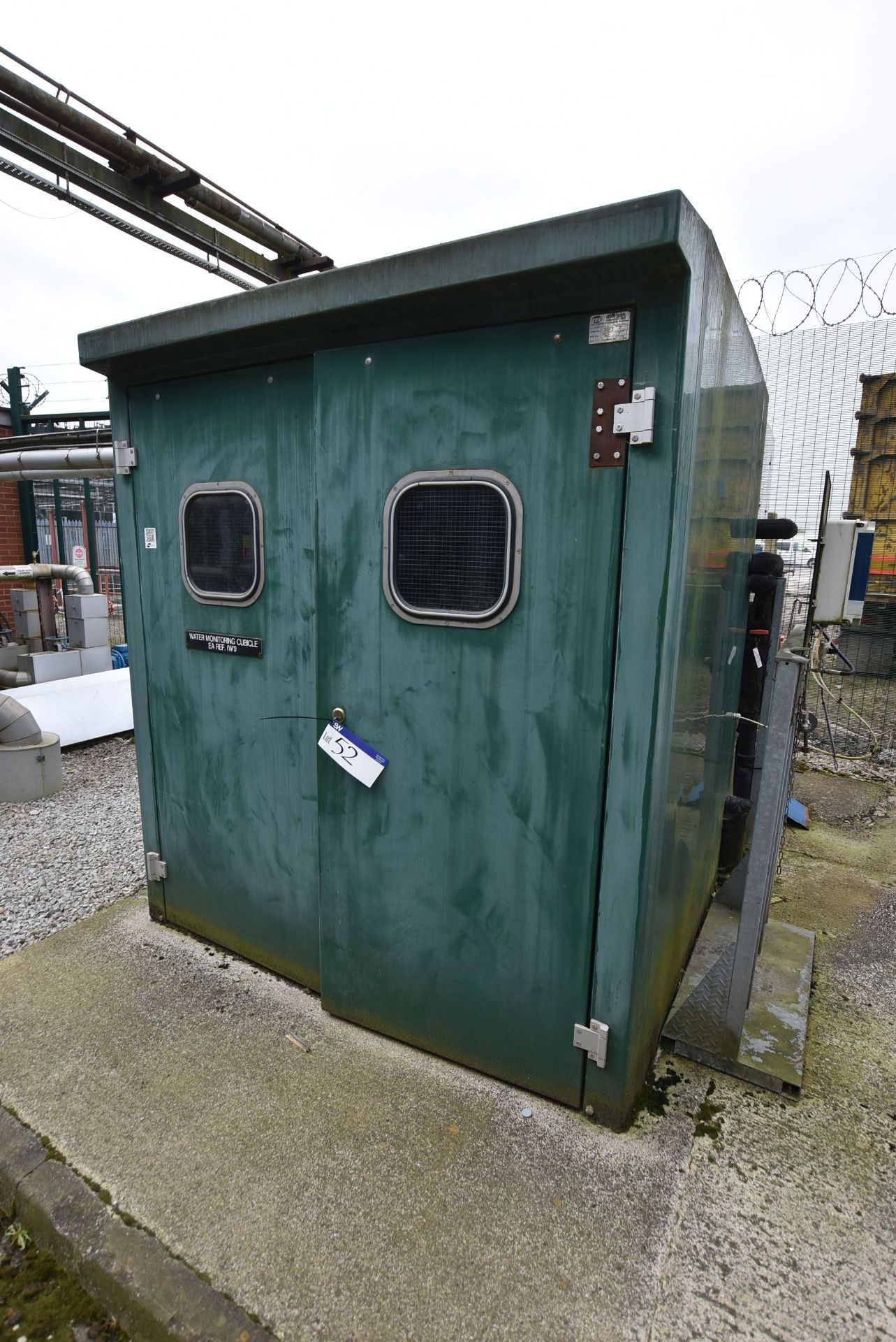 Morgan Water Monitoring Cubicle, approx. 1.96m x 1.75m x approx. 2.2m high, with equipment inside (