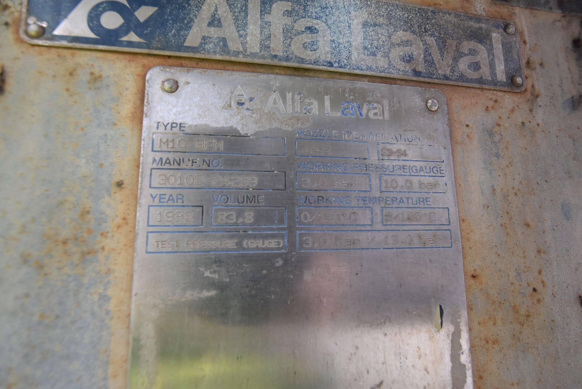 Alpha Laval M10-BFM Plate Heat Exchanger, serial no. 30102-24299, year of manufacture 1998, volume - Image 4 of 4