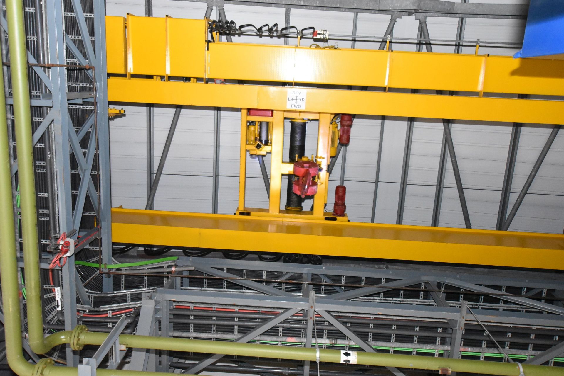 Street 30 tonne cap. TWIN GIRDER TRAVELLING OVERHEAD CRANE, approx. 12m span, fitted 2 tonne cap. - Image 7 of 7