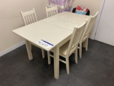 Canteen Table, with four wood framed stand chairs