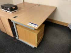 Light Oak Veneered Cantilever Framed Desk, with th