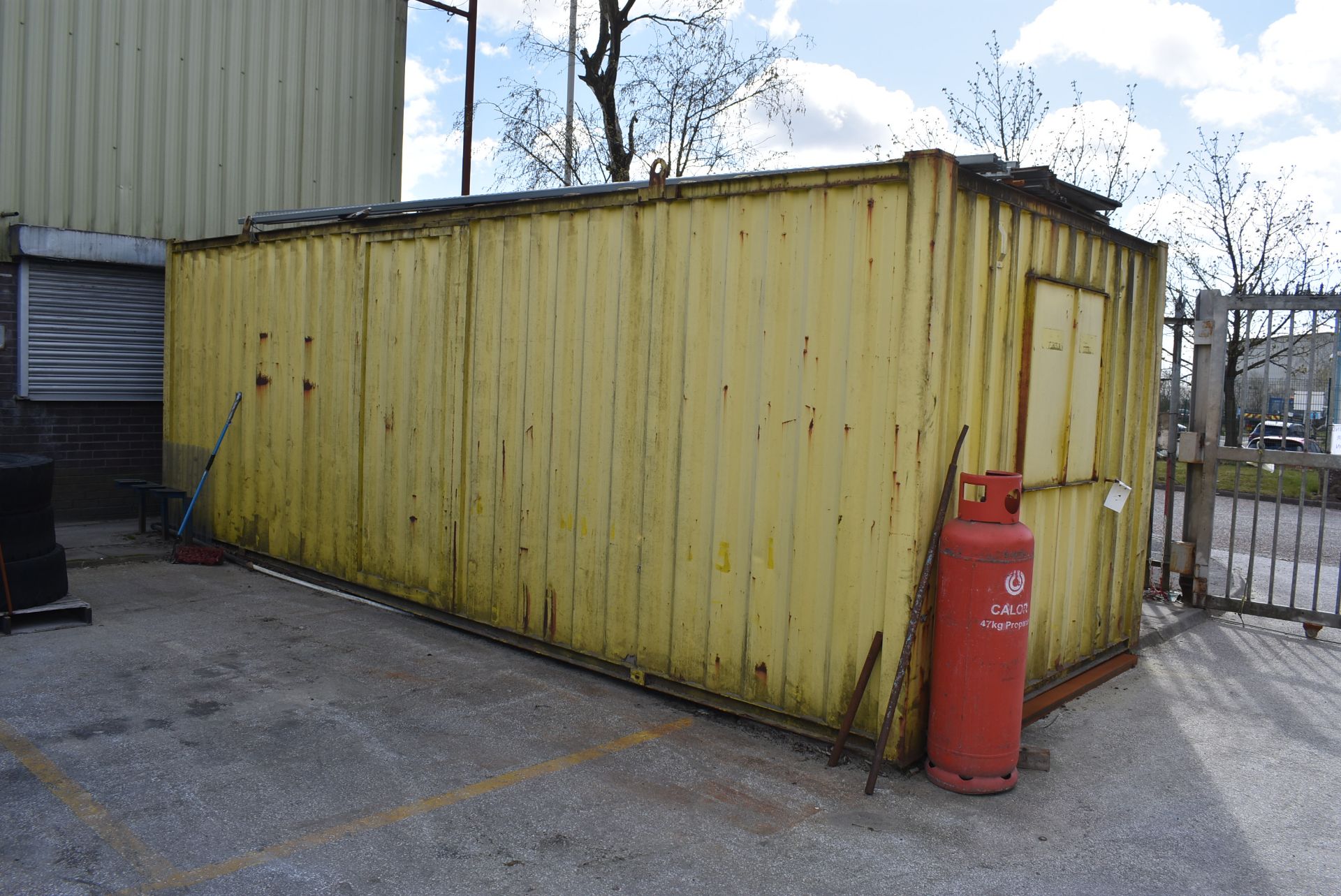 Steel Office Cargo Container, approx. 7.2m long, w