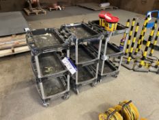 Three Steel Framed Three Tier Stock Trolleys, appr