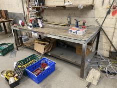 Steel Framed Workbench, approx. 2.6m x 1.15m