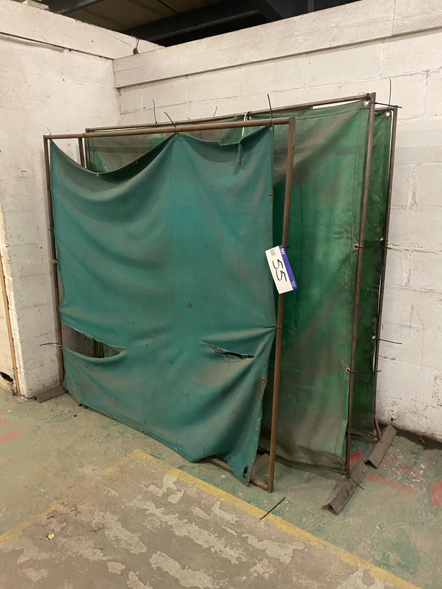 Four Welding Screens, approx. 1.9m wide