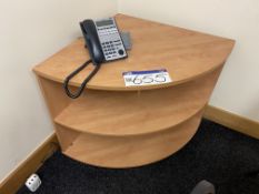 Two Part Oak Veneered Meeting Table, with ten stee