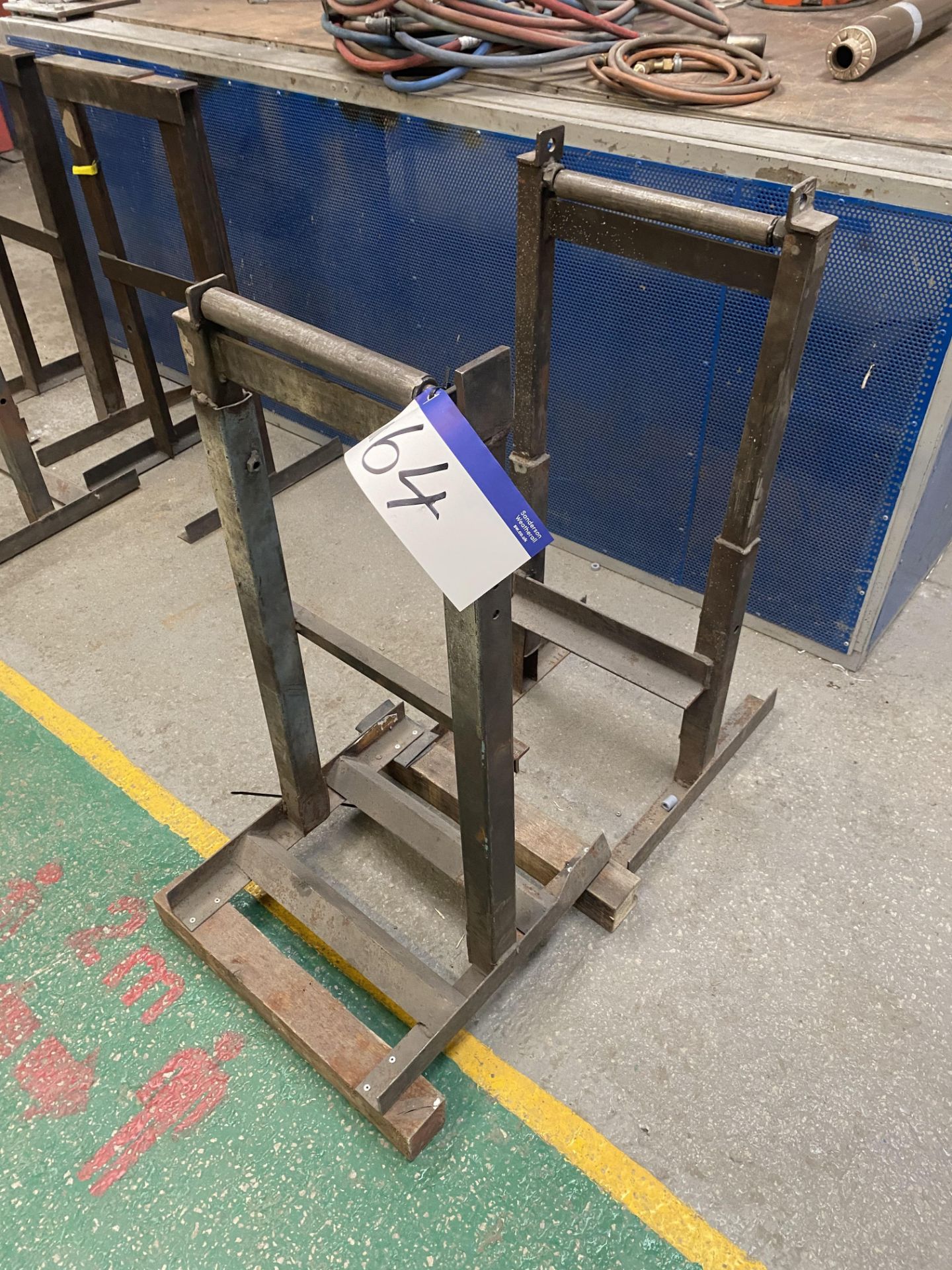 Two Steel Roller Stands, approx. 300mm wide on rol