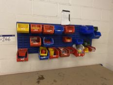 Two Louvred Steel Wall Mounted Racks, with plastic