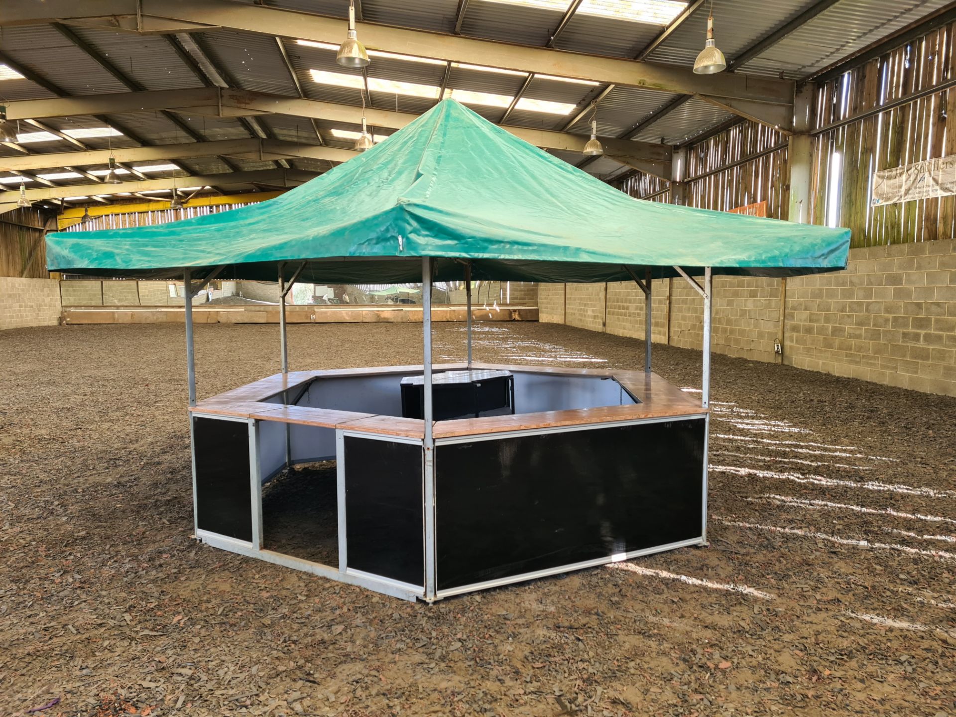 Hexagonal Pavillion / Bar, Steel Framed with Wooden Counter Tops, 3660mm width, 2000mm Counter Tops, - Image 2 of 8