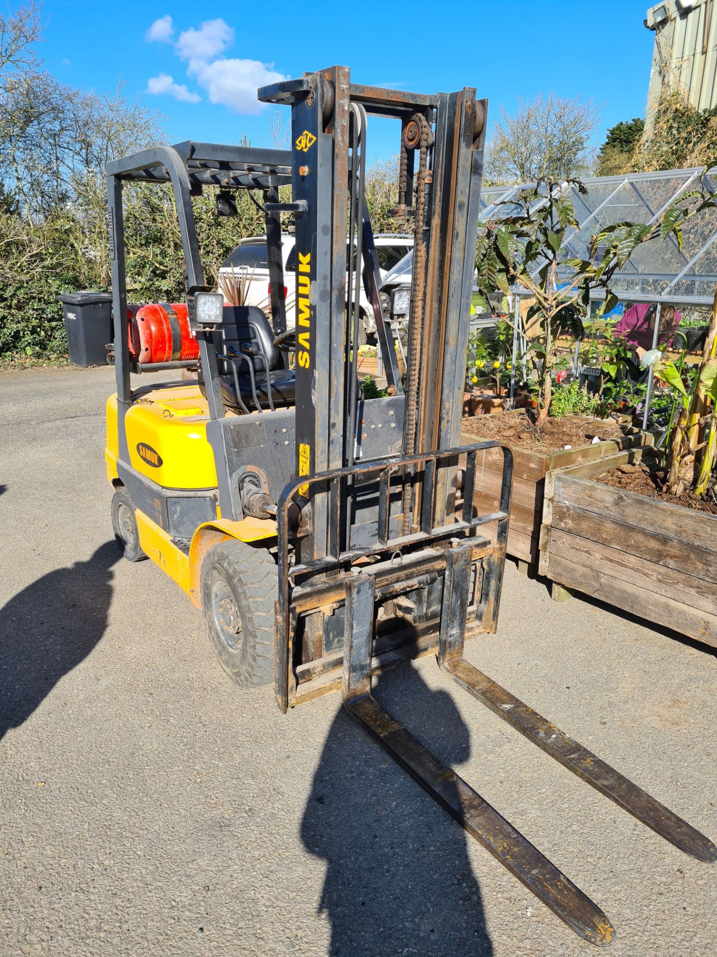 Samuk H15L Gas Forklift Truck, Year of Build 2008, Lift Height 3300mm, Lifting Capacity 1350kg,