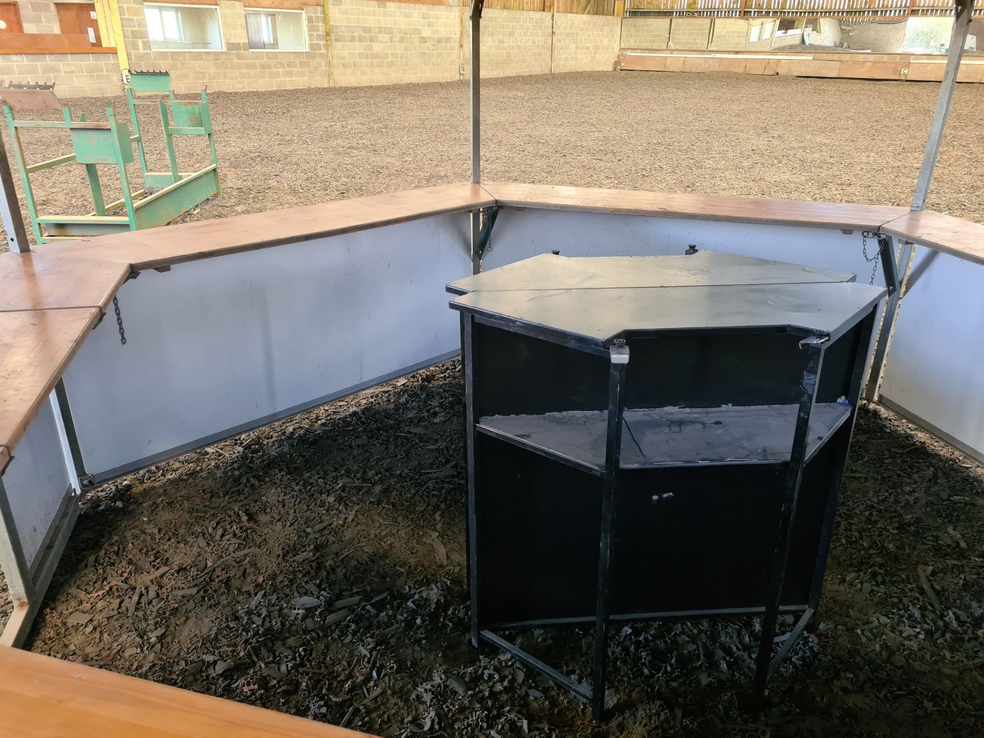 Hexagonal Pavillion / Bar, Steel Framed with Wooden Counter Tops, 3660mm width, 2000mm Counter Tops, - Image 3 of 8