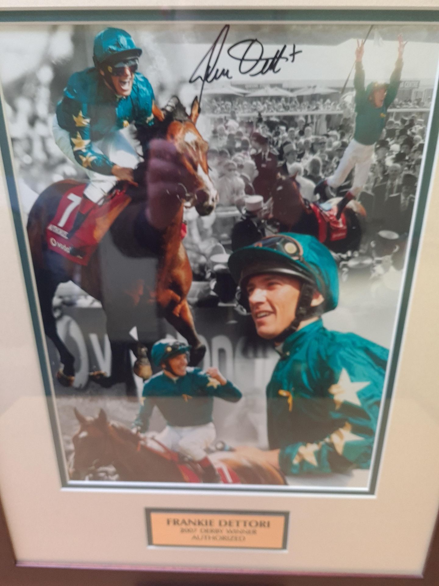 Signed Framed Photo Montage of Frankie Dettori (2007 Derby Winner), signed by Frankie Dettori with - Image 3 of 5