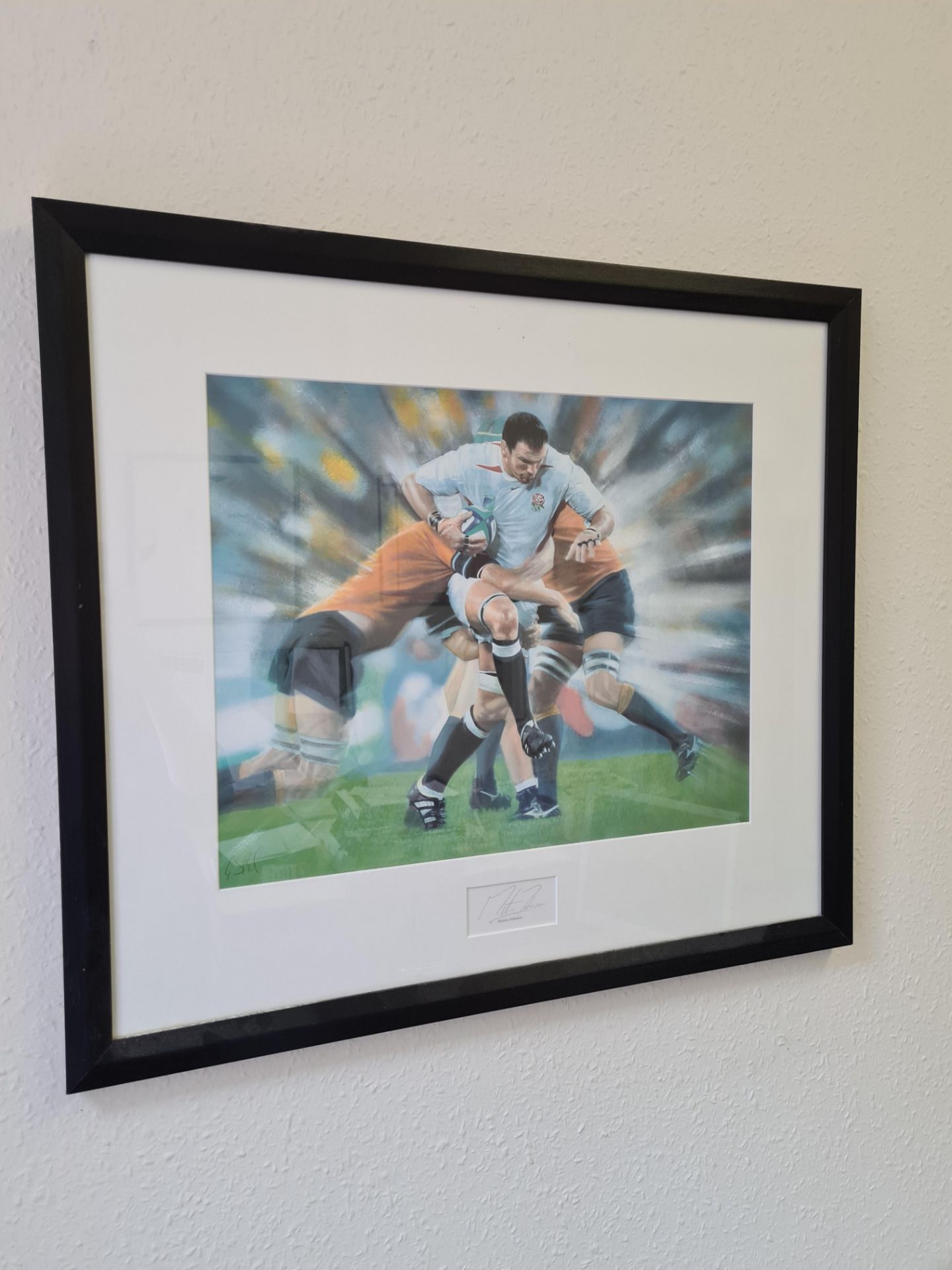 Signed Framed Signed Print of Martin Johnson, signed by Martin Johnson