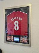 Signed Framed Shirt & Photos of Steven Gerrard (Liverpool FC), signed by Steven Gerard