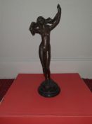 Bronze Nude Statuete signed by Jean Padou, 14" high
