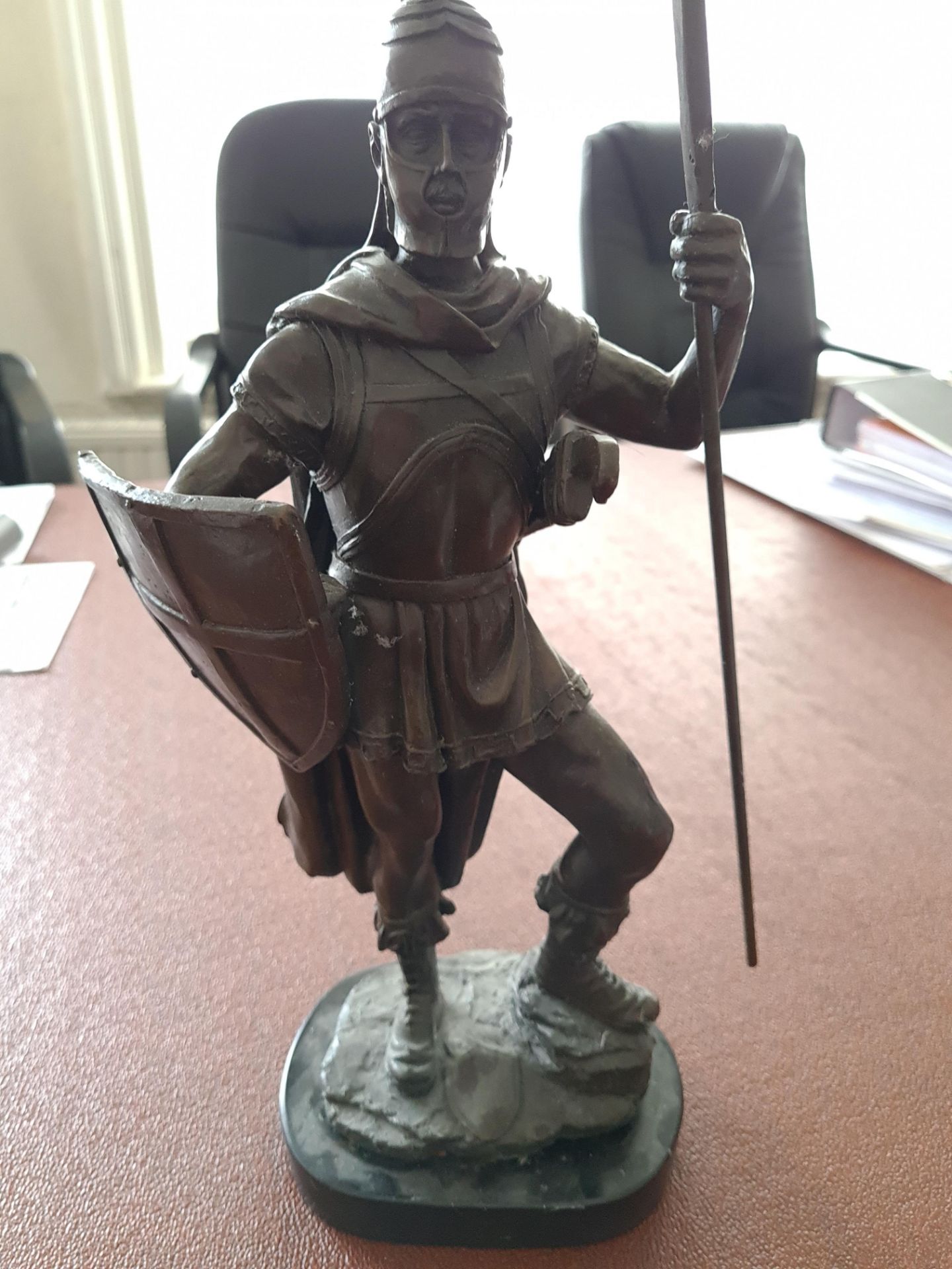 Bronze Figure, Roman Centurion, 17" high - Image 2 of 3