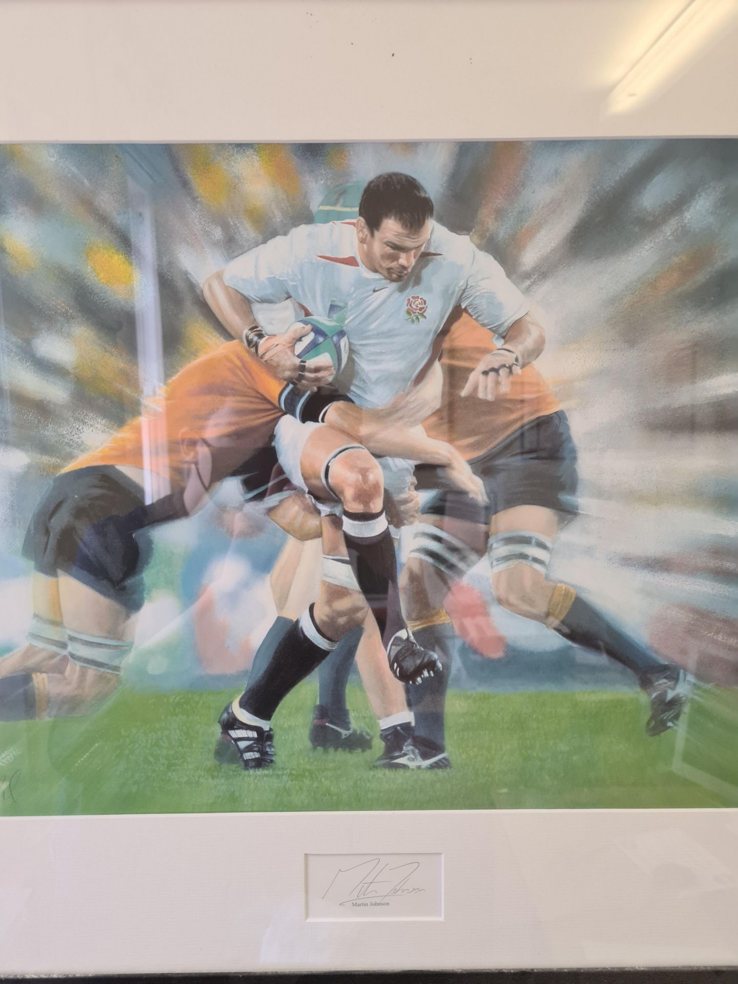 Signed Framed Signed Print of Martin Johnson, signed by Martin Johnson - Image 2 of 4