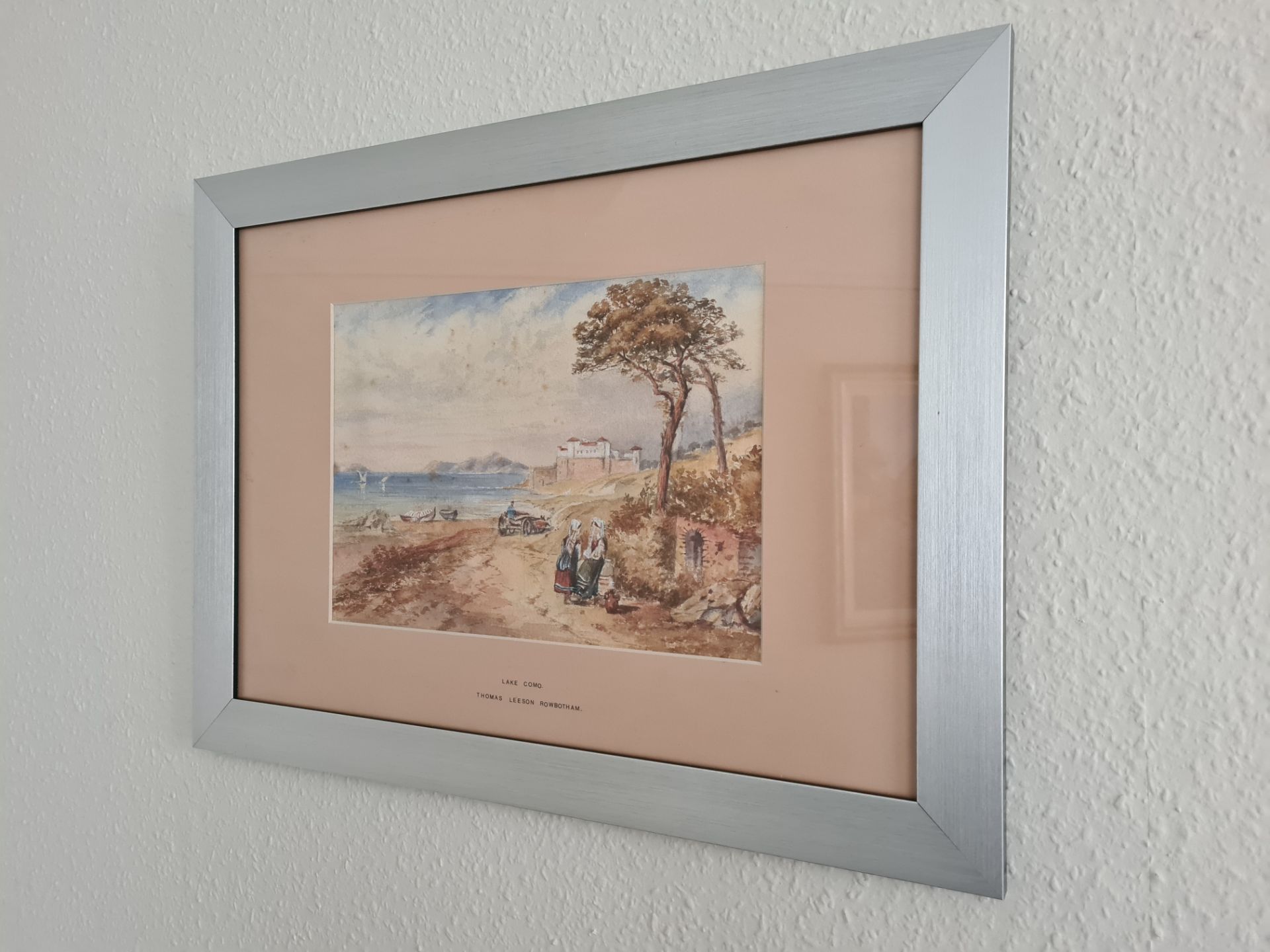 Signed Framed Watercolour 'Lake Como' Scene by TL Rotherham, 21cm x 31cm