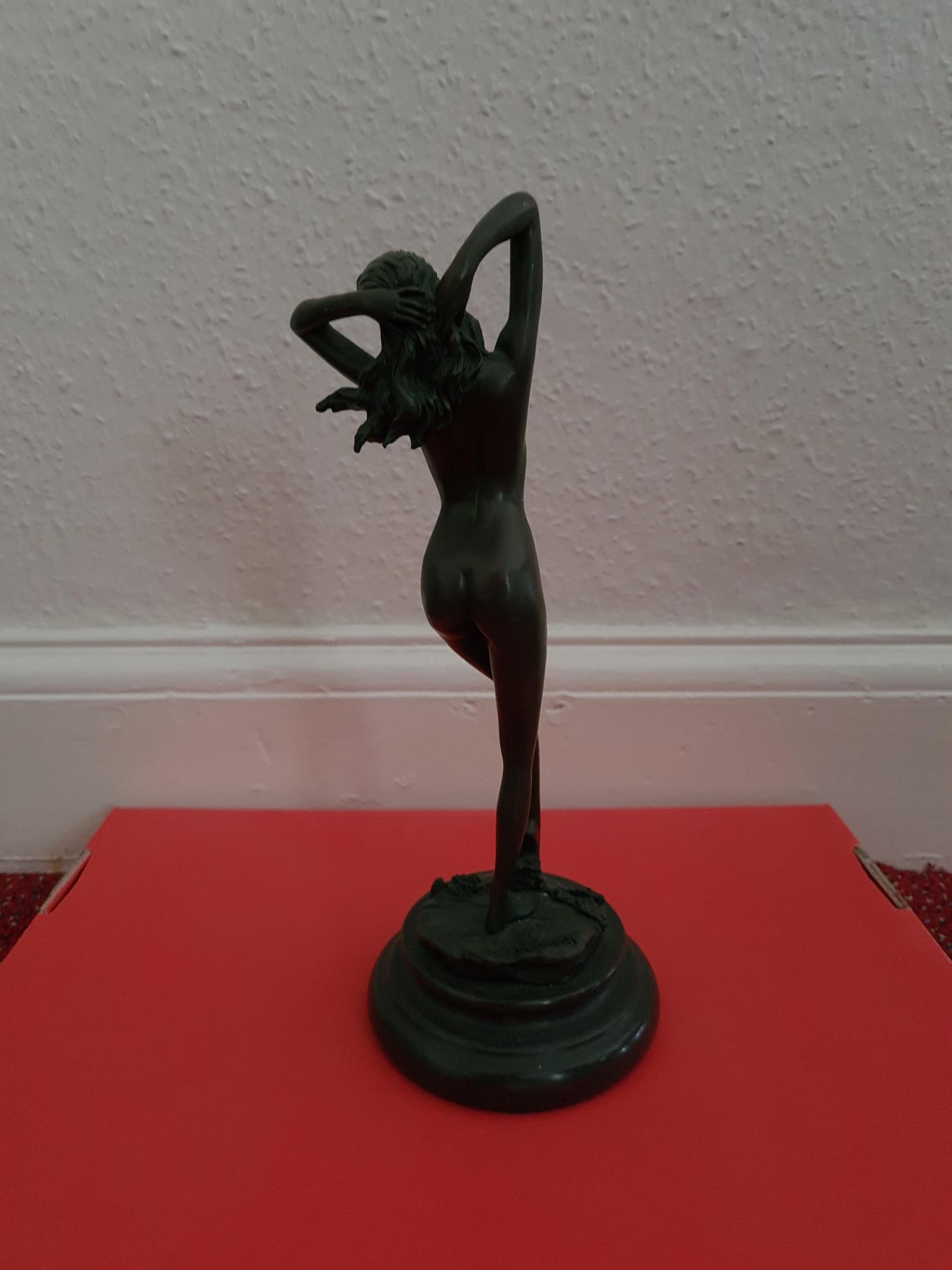 Bronze Nude Stauete signed by Aldo Vitaleh, 12" high - Image 2 of 3