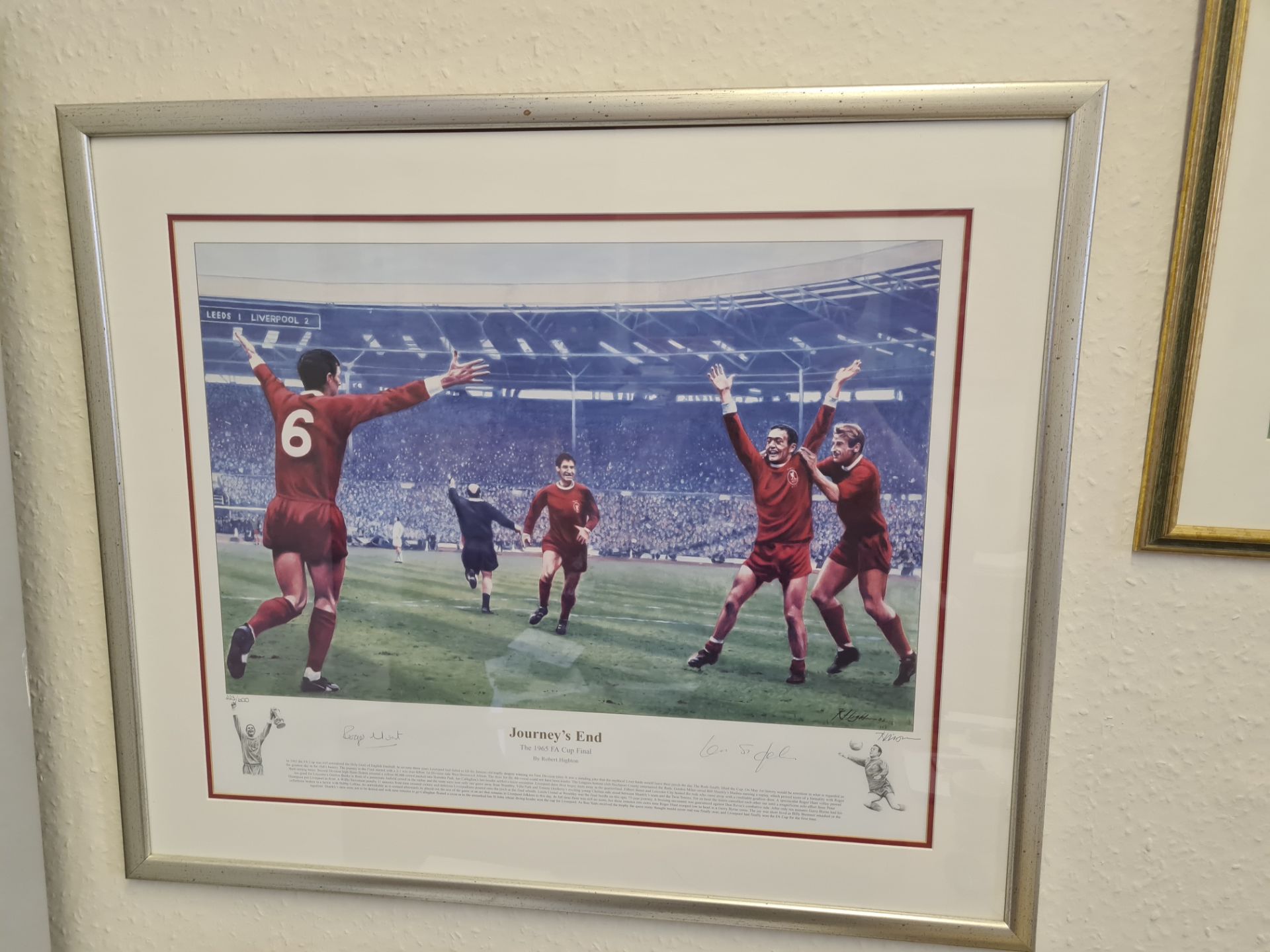 Framed Limited Edition Print ' Journeys End' 1965 FA Cup Final (233/600)