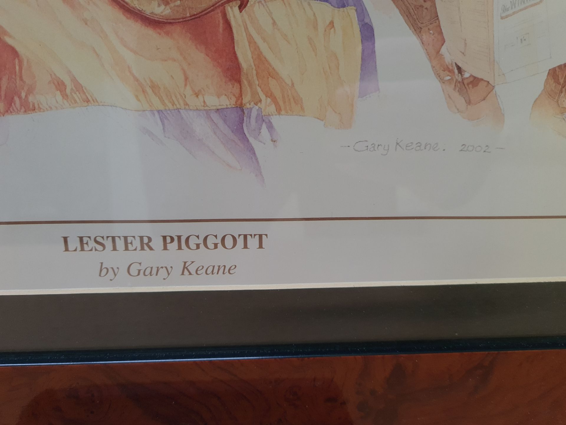 Signed Framed Limited Edition Print of Lester Piggott (192/495) by Gary Keane, 58cm x 48cm - Image 4 of 4