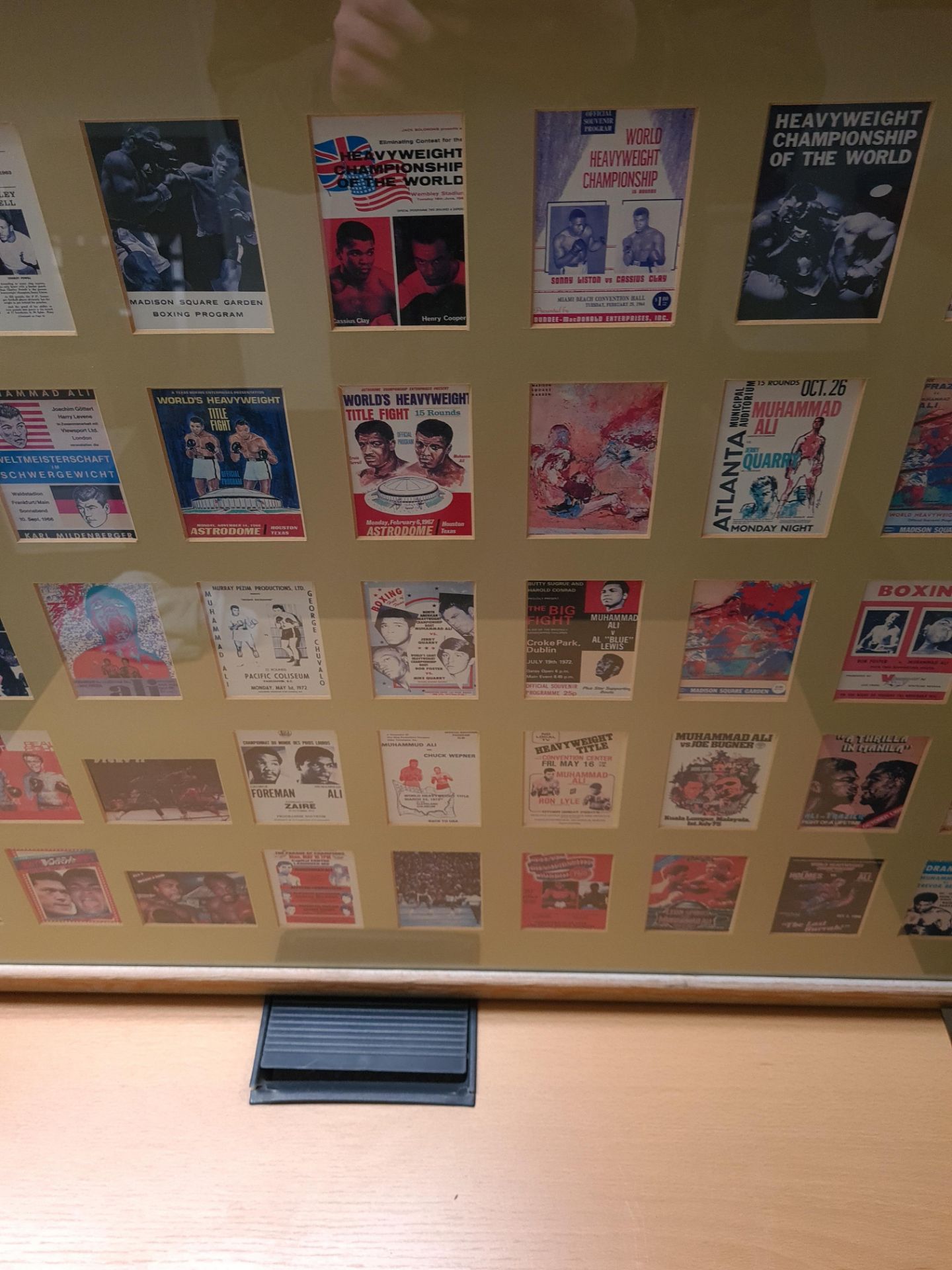 Framed Collection of 50 Boxing Fight Flyers for Cassius Clay / Ali, 30" x 36" - Image 3 of 4